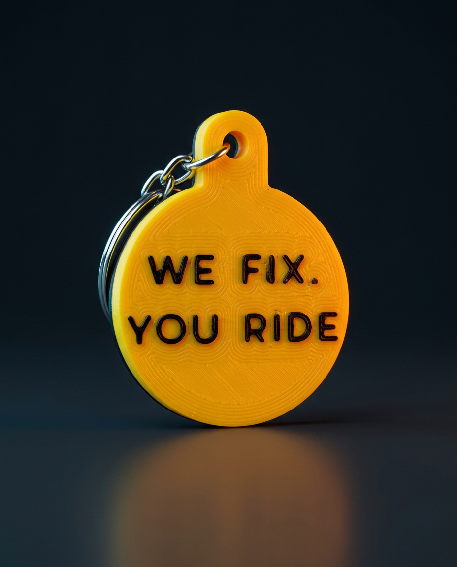 Tap Tag WE FIX. YOU RIDE amarela